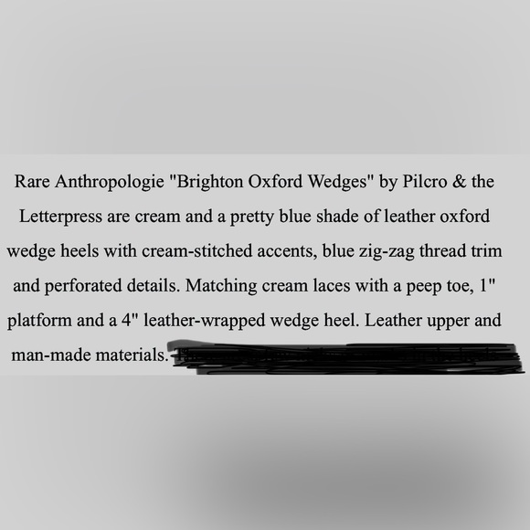 Anthropologie RARE “Brighton Oxford Wedges” by Pilcro & The Letterpress - Picture 12 of 13